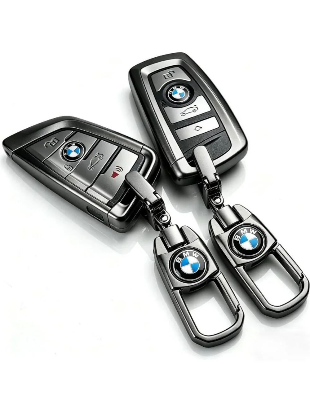 Premium Zinc Alloy Car Keychain, 360° Rotating Key Ring, Durable Key Holder for